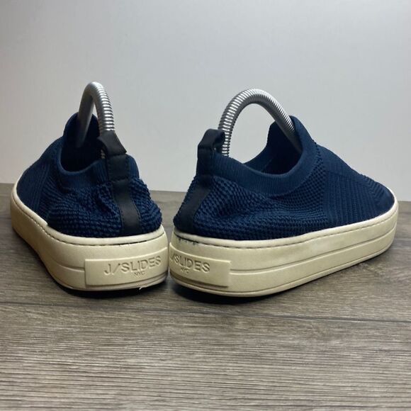 J / SLIDES HILO PLATFORM NAVY BLUE SLIP ON SHOES SZ 10. - Picture 8 of 10